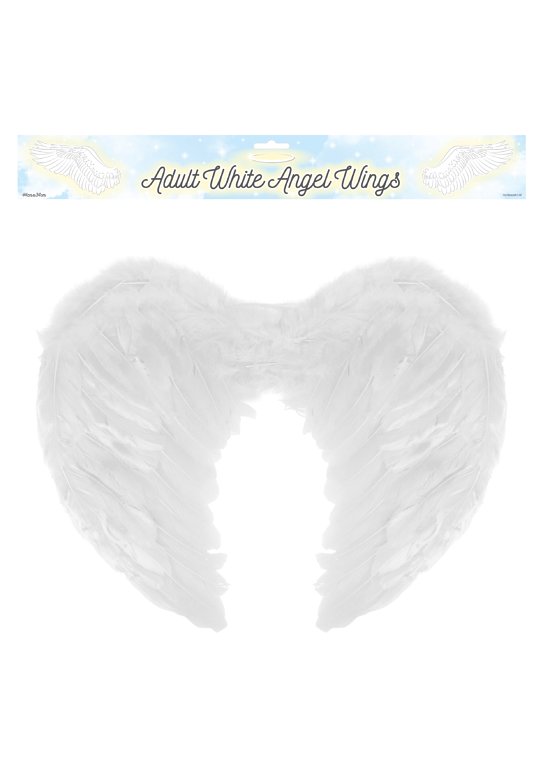 Adult White Angel Feather Wings (44cm x 34cm)