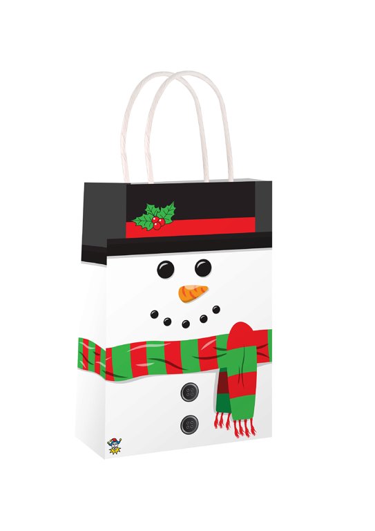 Snowman Christmas Paper Party Bag with Handles