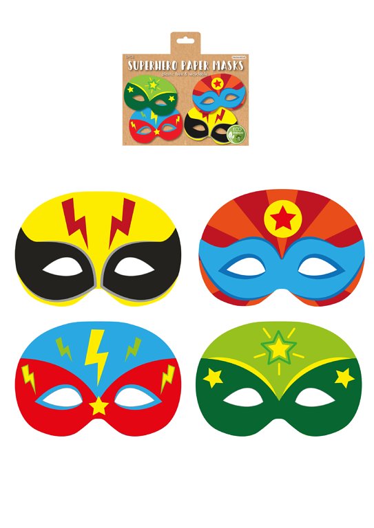 Superhero Paper Masks (4 Assorted Designs)