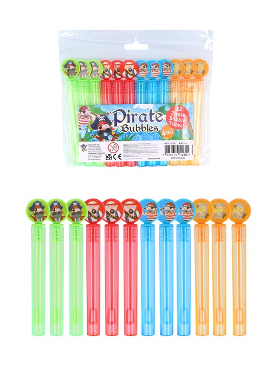 Pirate Mini Party Bubble Tubes (4ml) 4 Assorted Colours