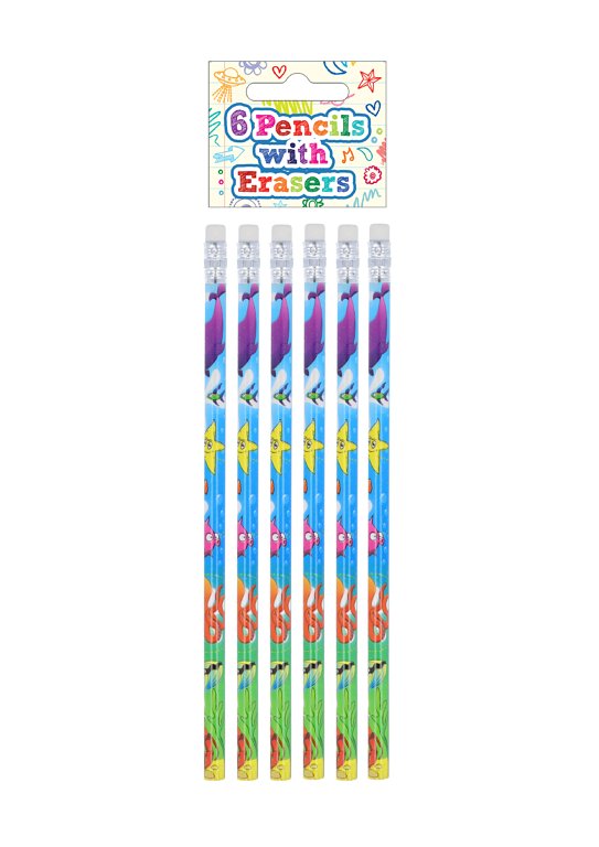 Sealife Pencils with Erasers (6 pieces)
