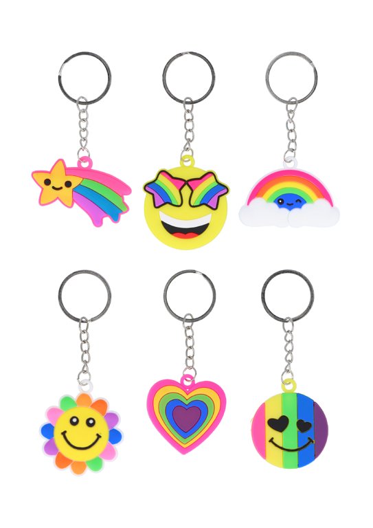 Rainbow Keychains (5cm) 6 Assorted Designs