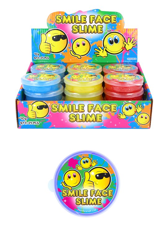 Yellow Smile Slime Tubs (7cm x 2cm) 3 Assorted Colours