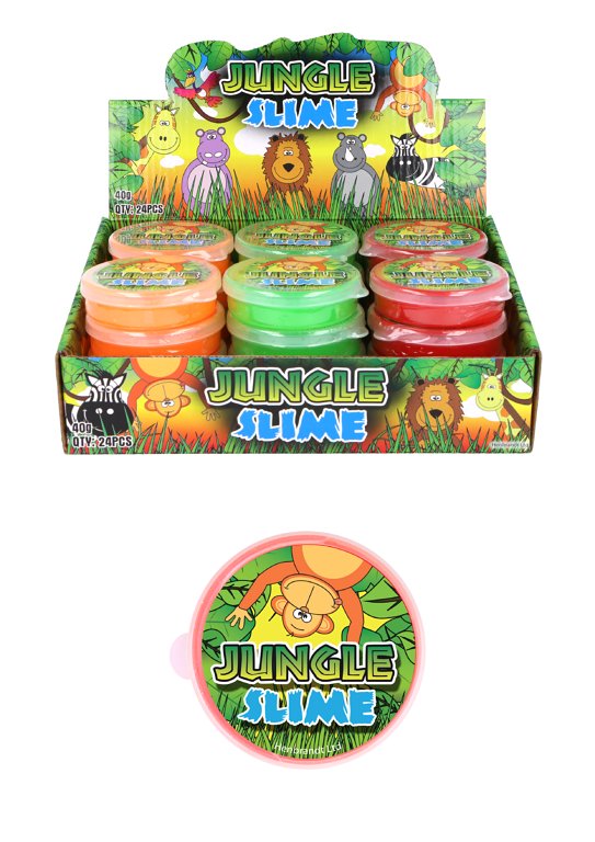 Jungle Animal Slime Tubs (7cm x 2cm) 3 Assorted Colours
