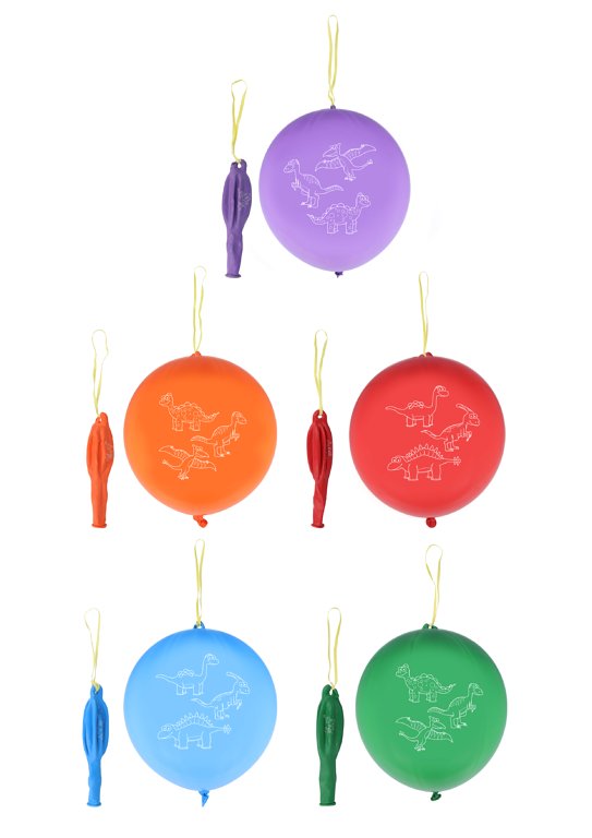 Dinosaur Punch Balloons 5 Assorted Colours