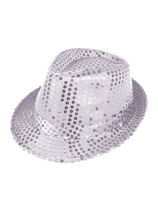 Silver Sequin Gangster Hat (Adult)