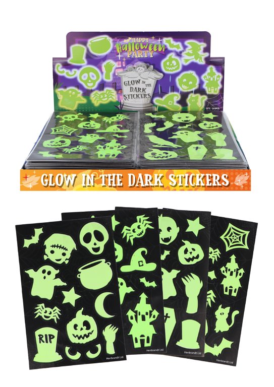 Glow in the Dark Halloween Stickers (10cm x 15cm)