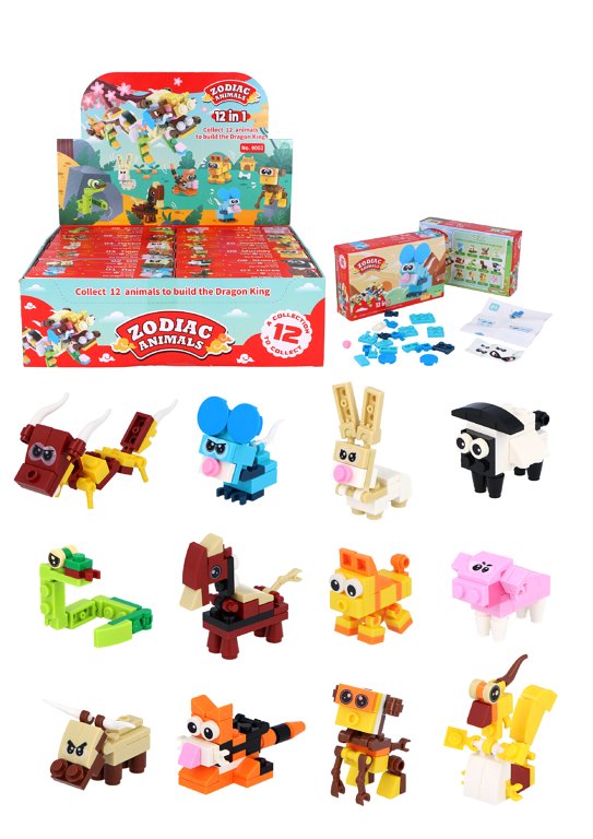 Zodiac Animal Block Kits 12-in-1 Assorted Designs