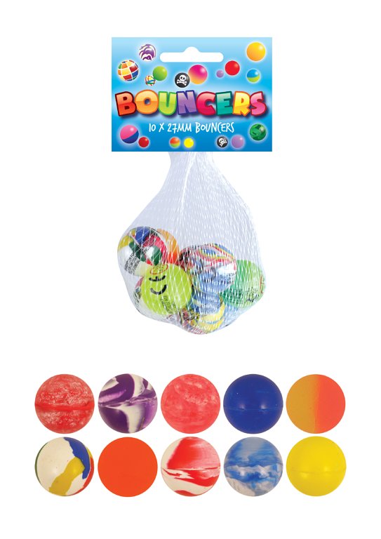 Bouncy Balls / Jet Balls (2.5cm) 10 Assorted Colours and Designs