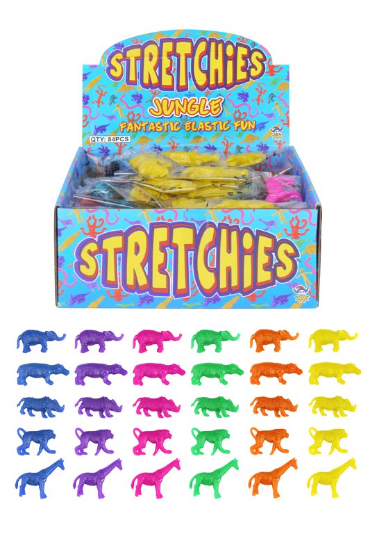 Stretch Jungle Animals (5-6cm) 6 Assorted Designs / Colours