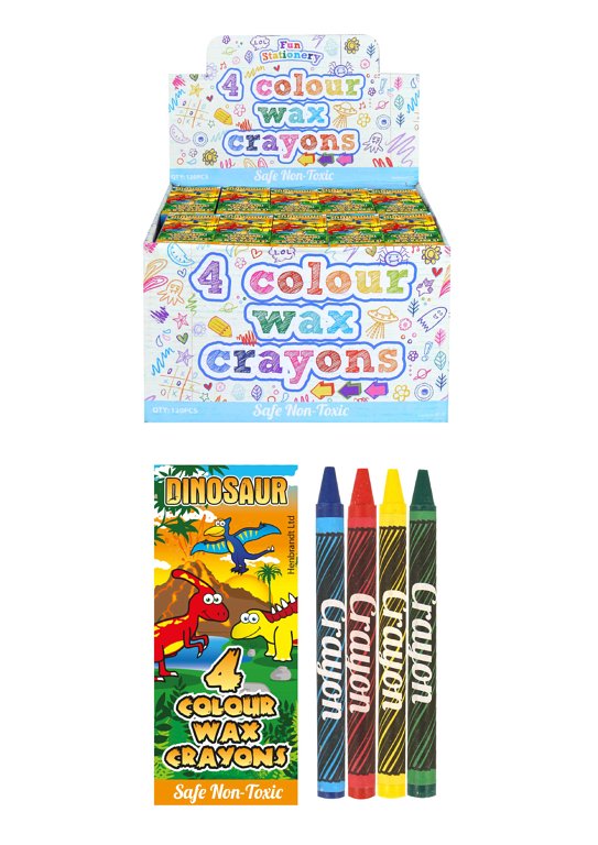 Dinosaur Wax Crayon Packs (8cm) 4pcs
