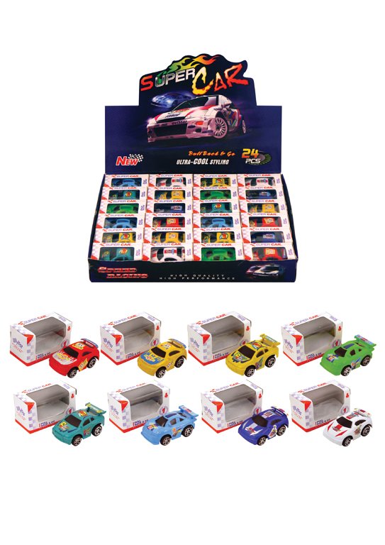 Pull Back Racing Cars with Display Boxes (6cm) 8 Assorted Designs