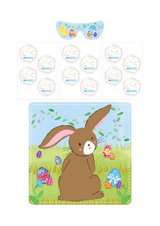 'Stick the Tail On the Bunny' Easter Game (14pcs)