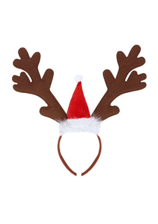 Reindeer Antler Headband with Santa Hat (37cm x 34cm)