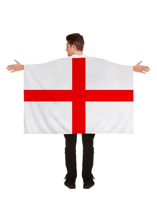 England St George's Cross Flag Cape (5ft x 3ft) Fancy Dress and Sporting Events Accessory