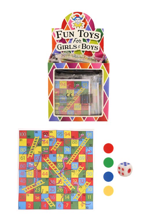 Mini Snakes and Ladders Game with Dice and Counters (8x6.5cm)