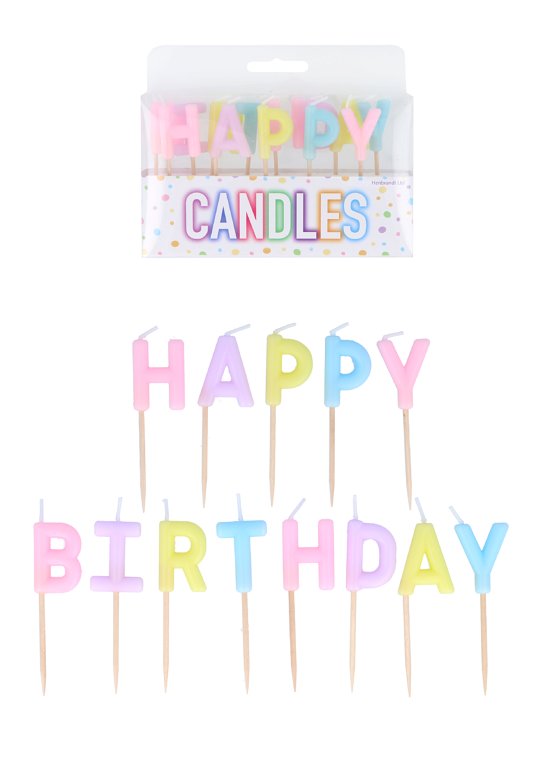 13-Pack Pastel 'Happy Birthday' Candles (2-2.8cm)