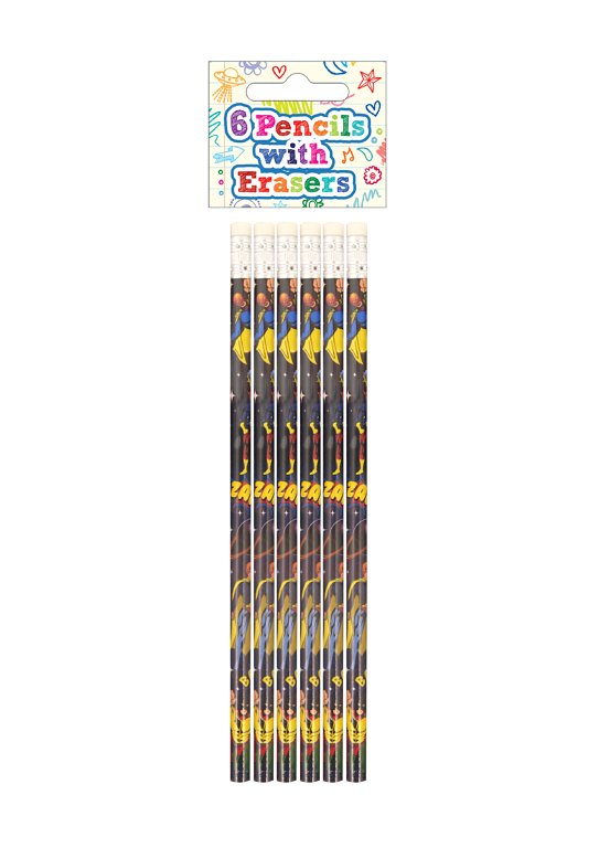 Superhero Pencils with Erasers (6 pieces)