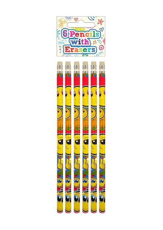 Smile Pencils with Erasers (6 pieces)