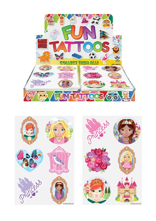 Mini Princess Temporary Tattoo Sheets (4cm) Assorted Designs