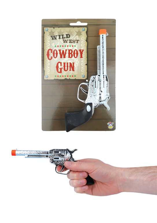 Silver Cowboy Pistol Toy (19cm)