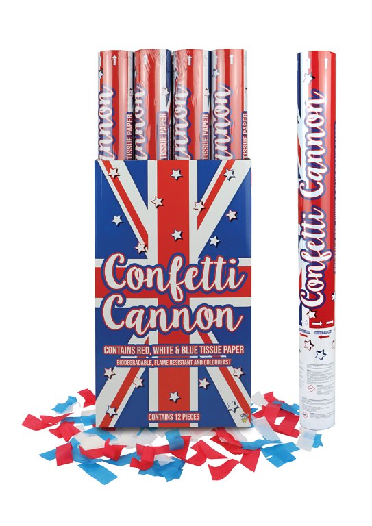 Union Jack Paper Confetti Cannon (50cm)