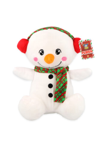 Christmas Snowman in Earmuffs Plushie (9"/23cm)